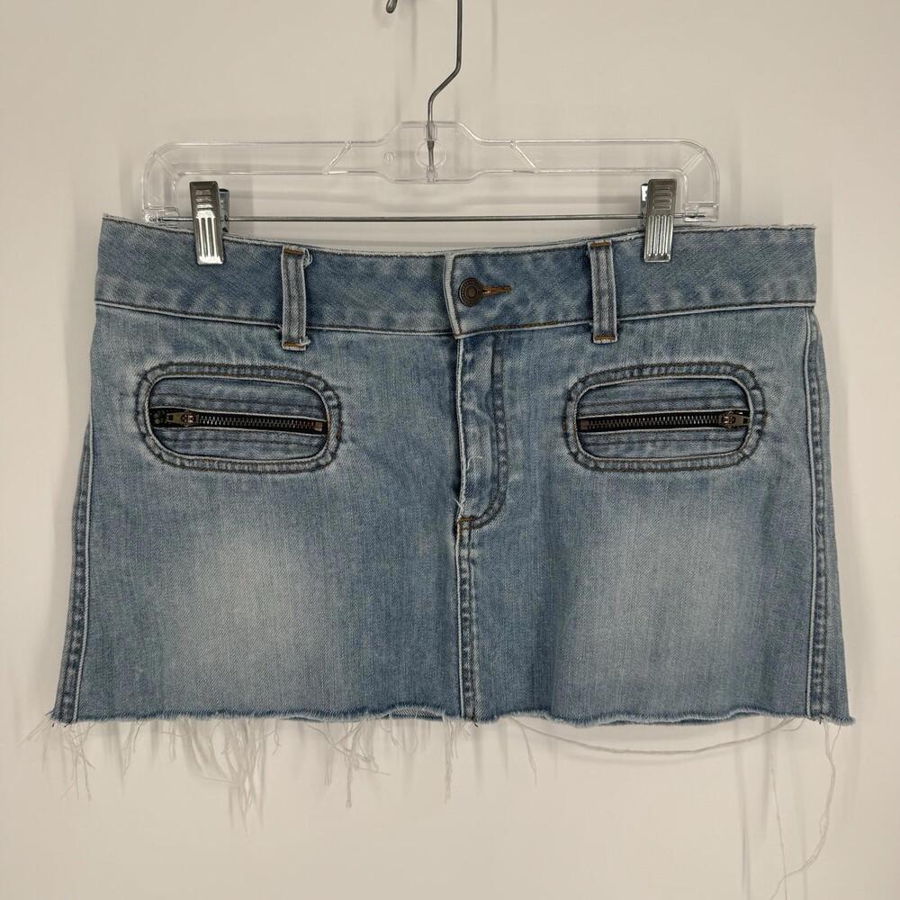 Vintage 90s y2k American Eagle skirt 8 mini micro denim jean low rise party